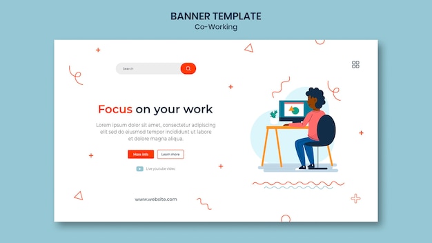 Kreatywny Szablon Banera Coworkingowego