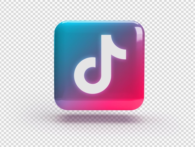 Kwadrat 3D z logo TikTok