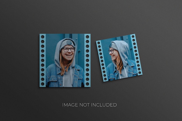 Kwadratowa ramka z papieru filmowego makieta photoshop