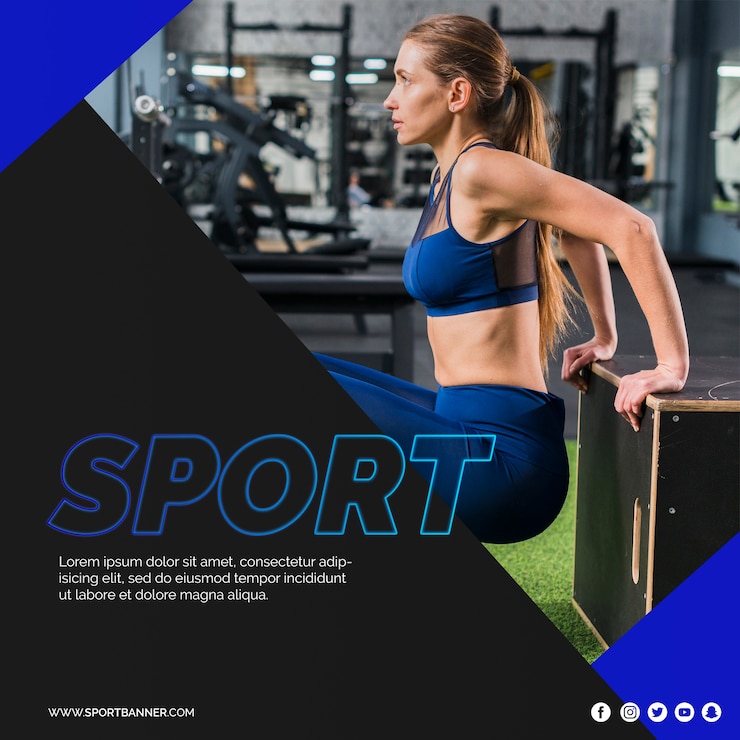 Bezpłatny plik PSD kwadratowy post szablon z koncepcją fitness