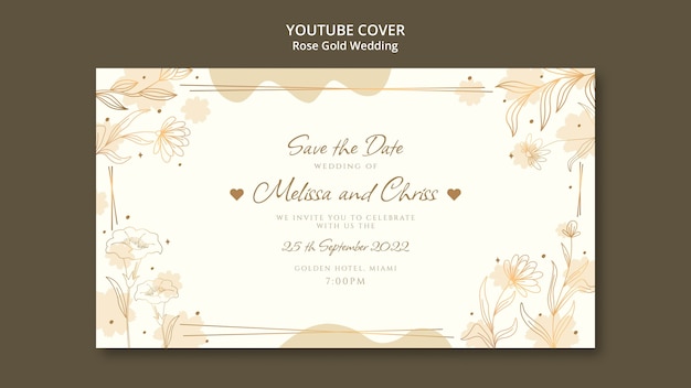 Bezpłatny plik PSD kwiatowy ślubny szablon okładki youtube