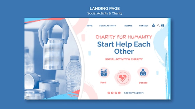 Landing page dla działalności społecznej i charytatywnej