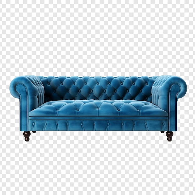 Luksusowa Niebieska Wygodna Sofa Png Na Przezroczystym Tle