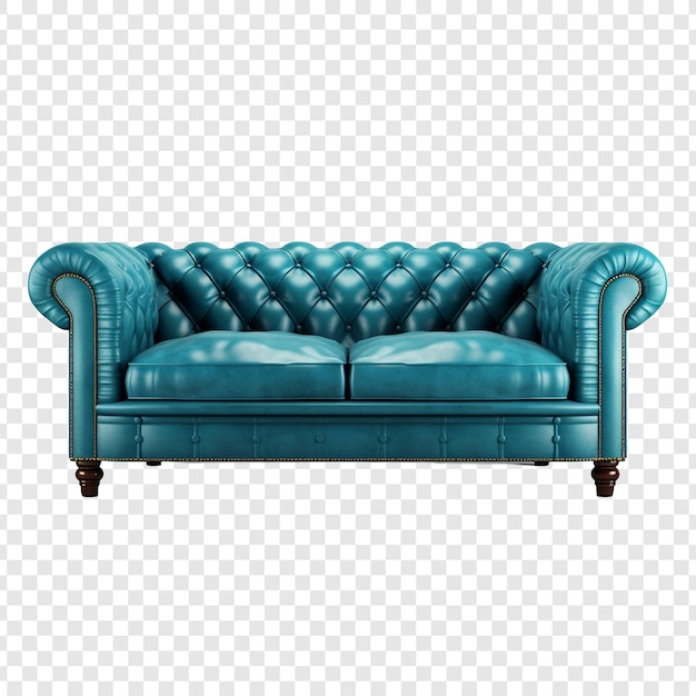 Bezpłatny plik PSD luksusowa niebieska wygodna sofa png na przezroczystym tle