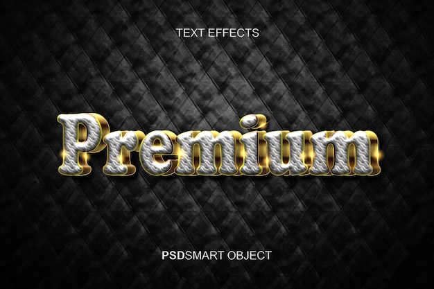 Luksusowy złoty szablon stylu tekstu 3d premium