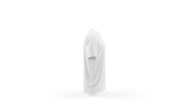 Makieta biały t-shirt szablon na białym tle, widok z boku