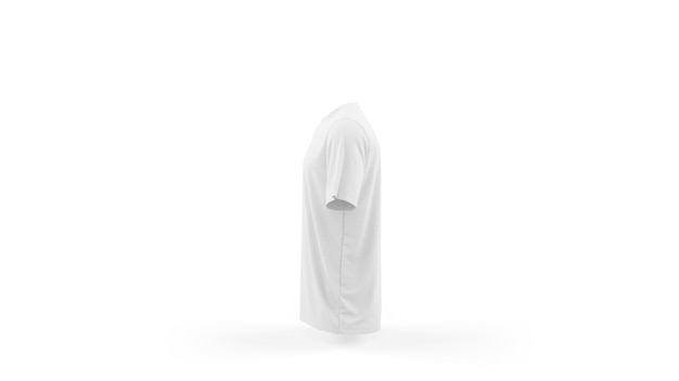 Makieta biały t-shirt szablon na białym tle, widok z boku