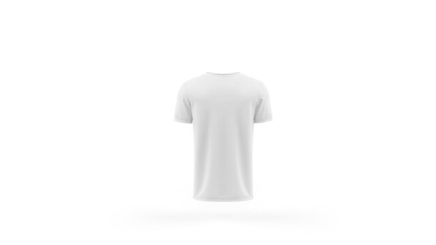 Makieta biały t-shirt szablon na białym tle, widok z tyłu