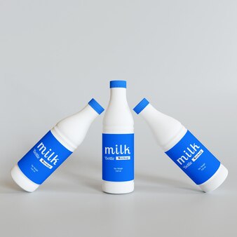 Makieta butelki mleka premium psd
