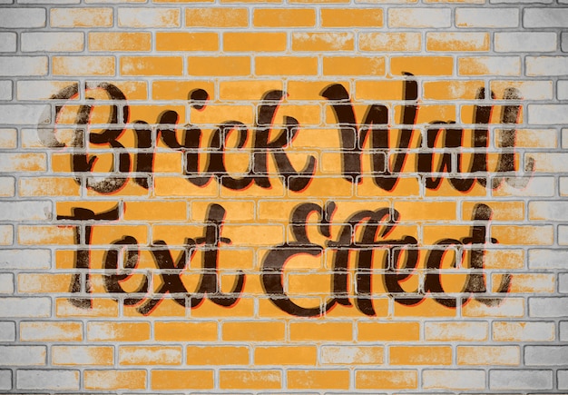 Makieta efektu tekstu na ścianie z cegły
