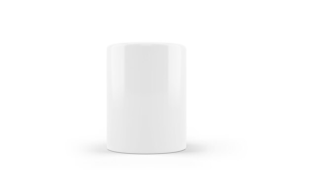 Makieta kubek ceramiczny biały na białym tle