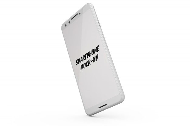 Bezpłatny plik PSD makieta smartphone na białym tle