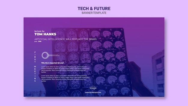 Bezpłatny plik PSD makieta szablonu transparentu technologii i koncepcji przyszłości