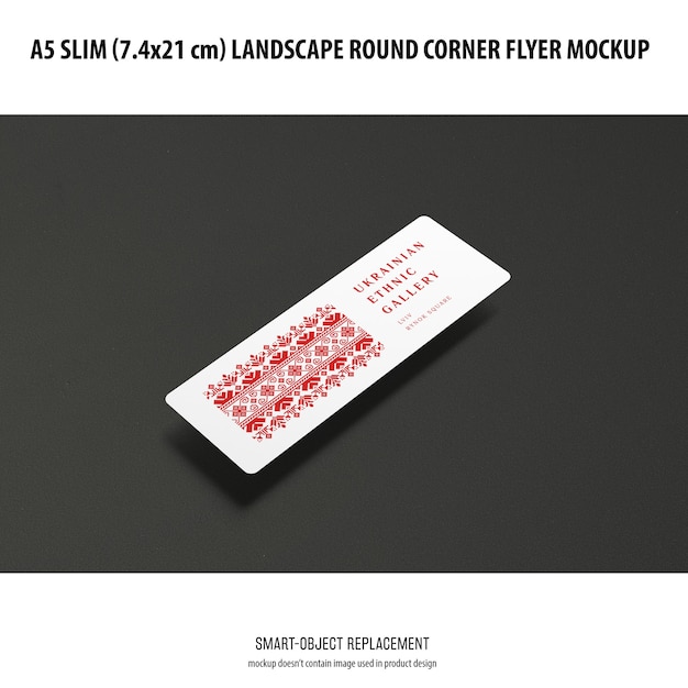 Bezpłatny plik PSD makieta ulotki a5 slim landscape flyer