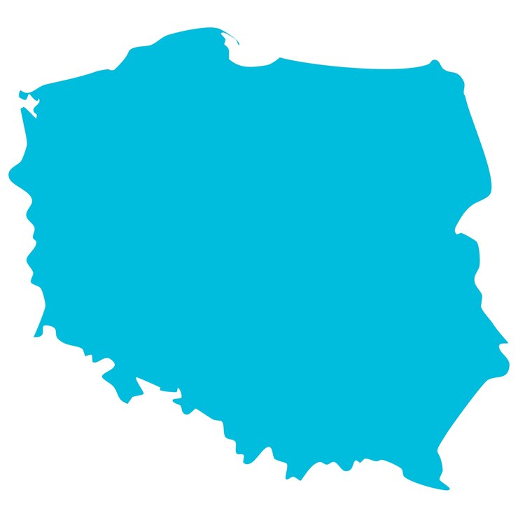 Mapa Polski odizolowana