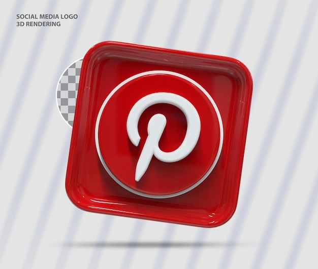 Media społecznościowe ikona pinterest renderowania 3d