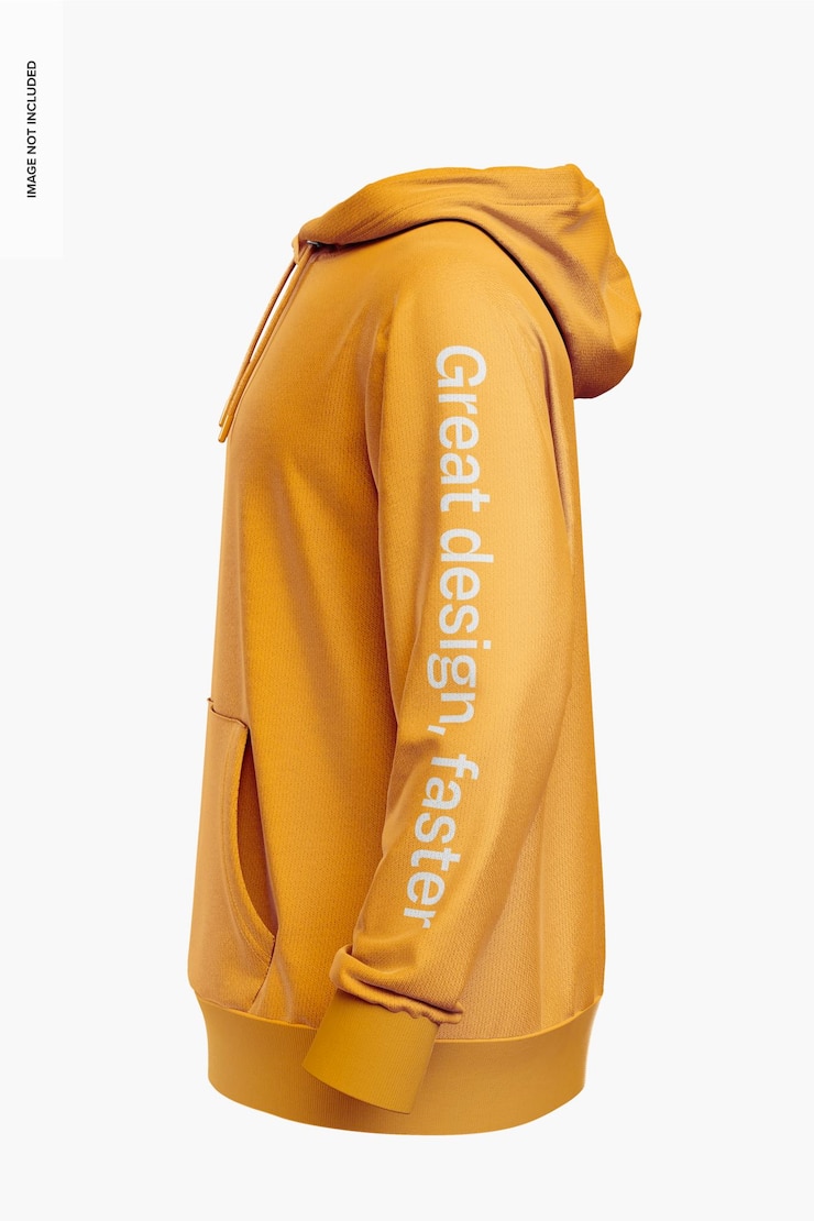 Bezpłatny plik PSD mężczyźni hoodie mockup widok boczny