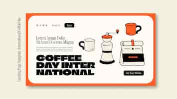 Bezpłatny plik PSD międzynarodowa strona docelowa dnia kawy