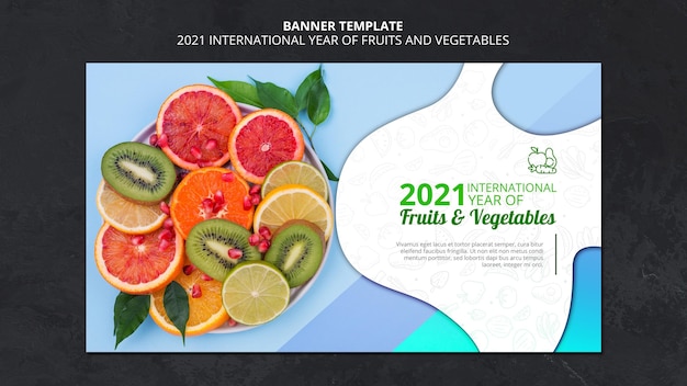 Bezpłatny plik PSD międzynarodowy rok banerów owoców i warzyw