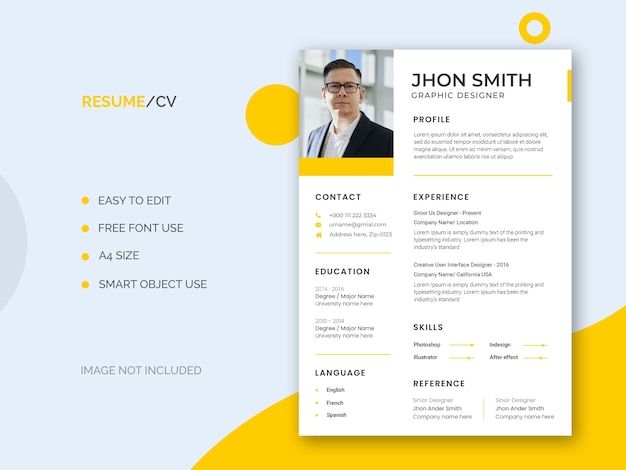 Minimalny i przejrzysty szablon CV lub CV