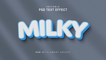 Bezpłatny plik PSD mleczny efekt tekstowy