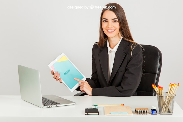 Bezpłatny plik PSD mockup sceny biznesu