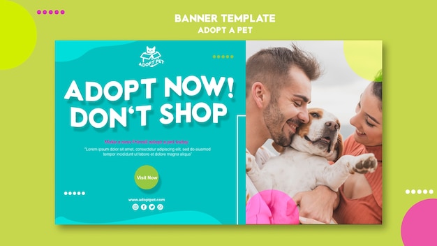 Bezpłatny plik PSD motyw szablonu banner adopcji zwierzaka
