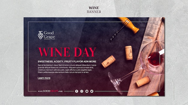 Bezpłatny plik PSD motyw szablonu transparentu wina