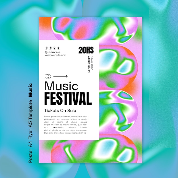 Bezpłatny plik PSD muzyka szablon plakat festiwalu