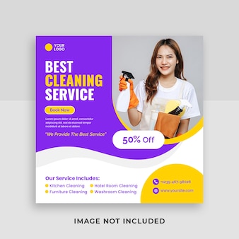 Najlepsza Usługa Sprzątania Dla Szablonu Postów W Mediach Społecznościowych W Domu Premium Psd