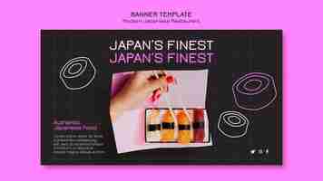 Bezpłatny plik PSD najlepszy szablon transparentu restauracji sushi w japonii
