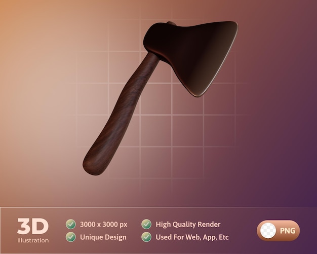 Bezpłatny plik PSD narzędzia projektowe ilustracja 3d topór