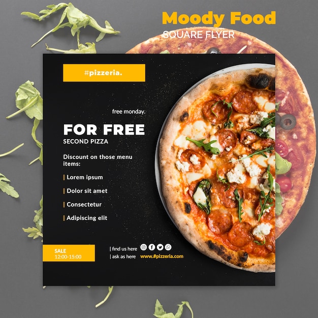 Bezpłatny plik PSD nastrojowy makieta jedzenia w restauracji
