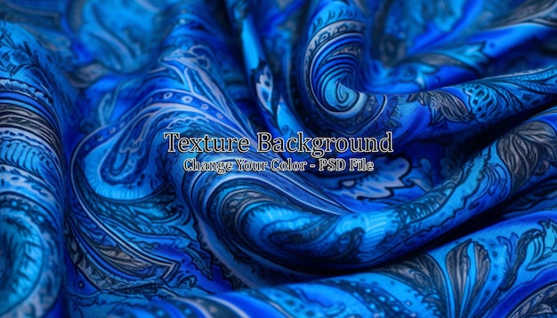 Bezpłatny plik PSD niebieska jedwabna szyfonowa modna tkanina paisley ai generated image