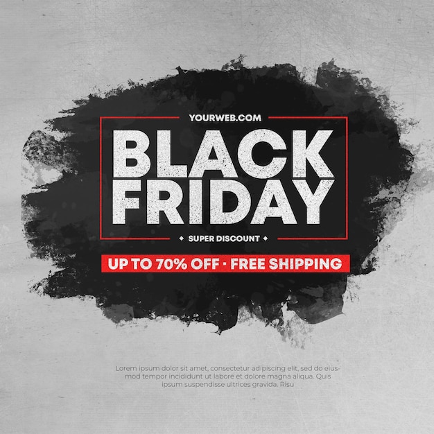 Nowoczesna wyprzedaż Black Friday z ramką Ink Splash