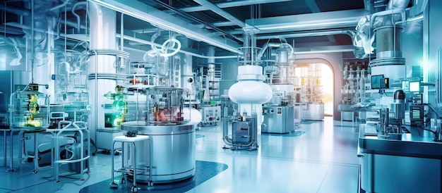 Nowoczesne wnętrze laboratorium naukowego Generative AI