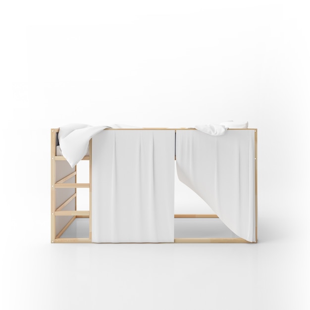 nowoczesny projekt łóżka piętrowego na białym tle