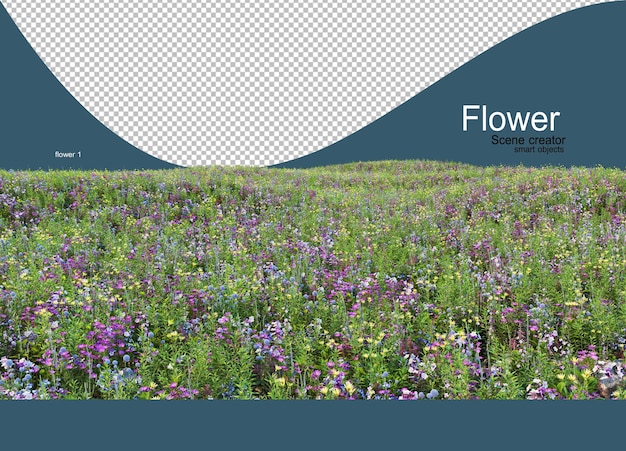 Ogród Wielu Kolorowych Kwiatów Rosnących Na Trawie Premium Psd