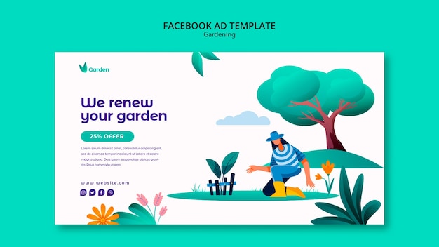 Ogrodnictwo Szablon Projektu Reklamy Na Facebooku