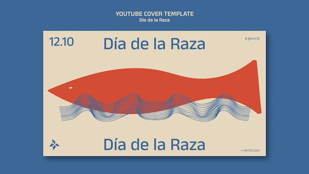 Bezpłatny plik PSD okładka na youtube día de la raza