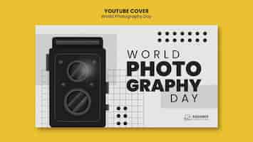 Bezpłatny plik PSD okładka youtube na światowy dzień fotografii