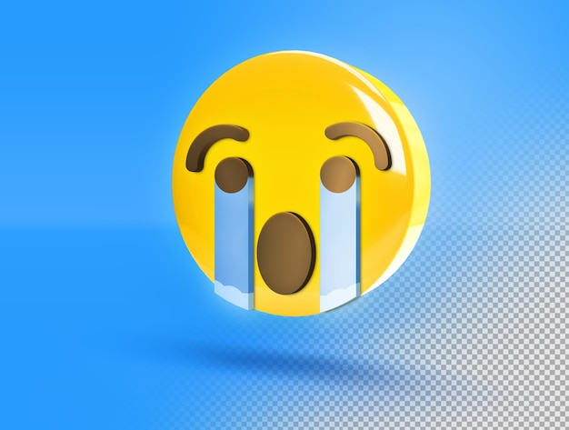 Bezpłatny plik PSD okrągły emoji 3d z płaczącą twarzą