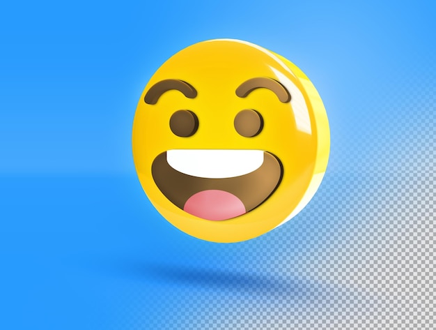 Bezpłatny plik PSD okrągły emoji 3d z radosnym gestem