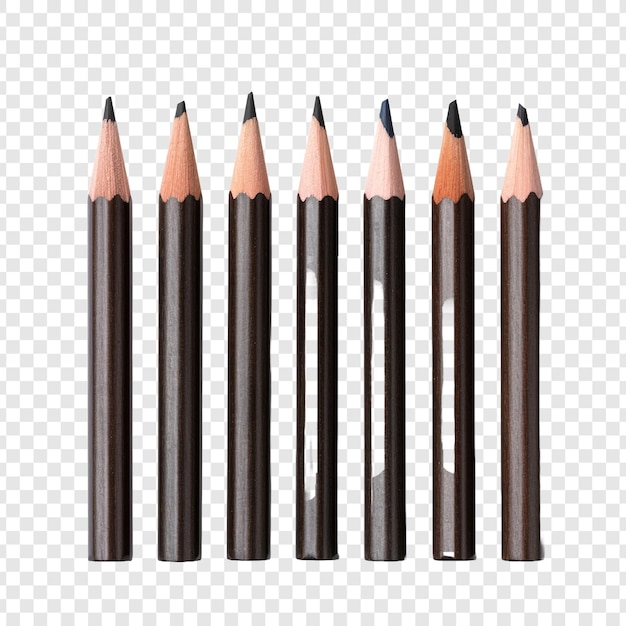 Bezpłatny plik PSD ołówki wykonane z grafitu w metalowej obudowie izolowane na przezroczystym tle