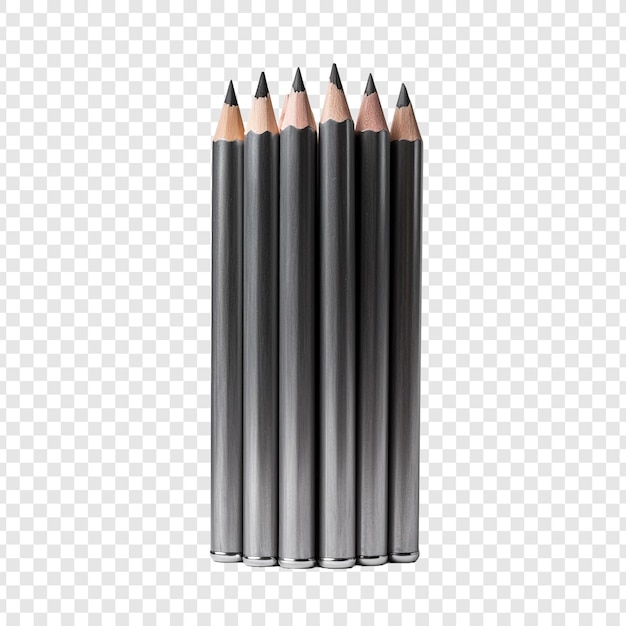 Bezpłatny plik PSD ołówki wykonane z grafitu w metalowej obudowie izolowane na przezroczystym tle