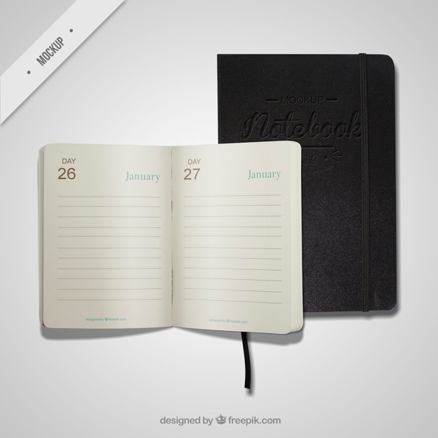 Bezpłatny plik PSD otwórz dziennik i notebooków