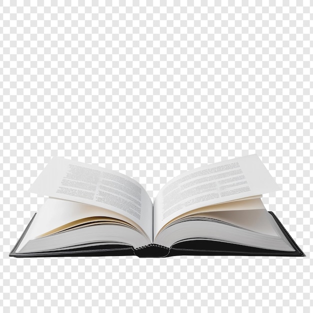 Otwórz książkę na białym tle strony książki literatury wiedzy