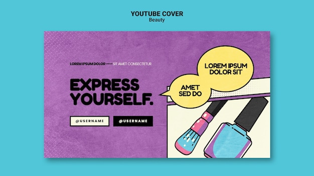 Bezpłatny plik PSD piękna pop-artowa okładka youtube