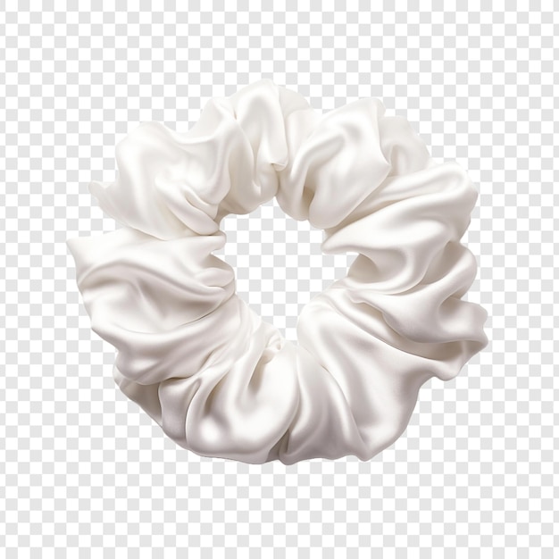Bezpłatny plik PSD piękny biały jedwabny scrunchie izolowany na przezroczystym tle