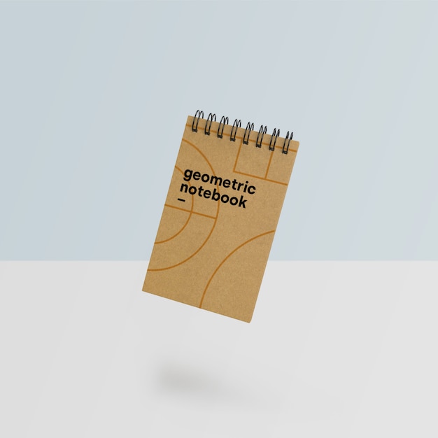 Bezpłatny plik PSD piękny makieta notesu w geometrycznym stylu psd